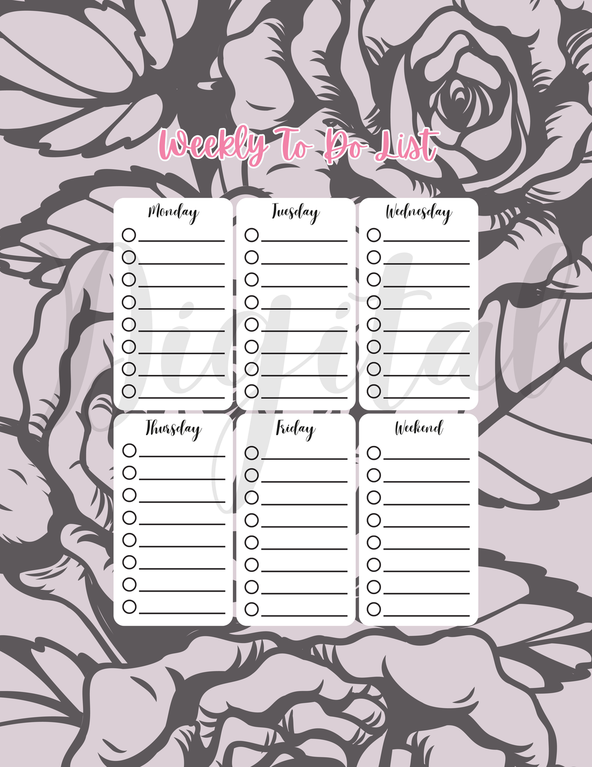 Blank To-Do List for Daily Use | Digital Download | Check off list | Planner