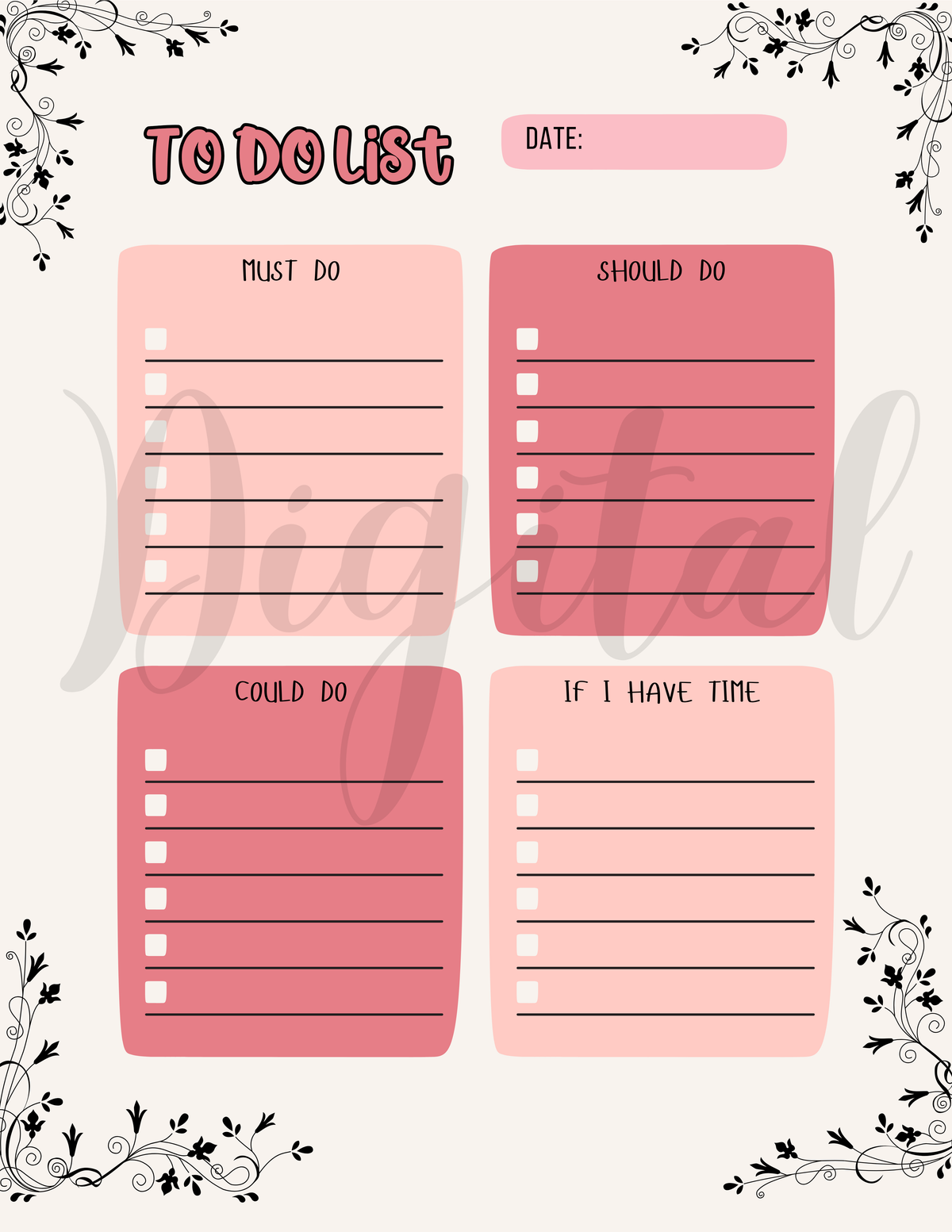 to do list printable checklist