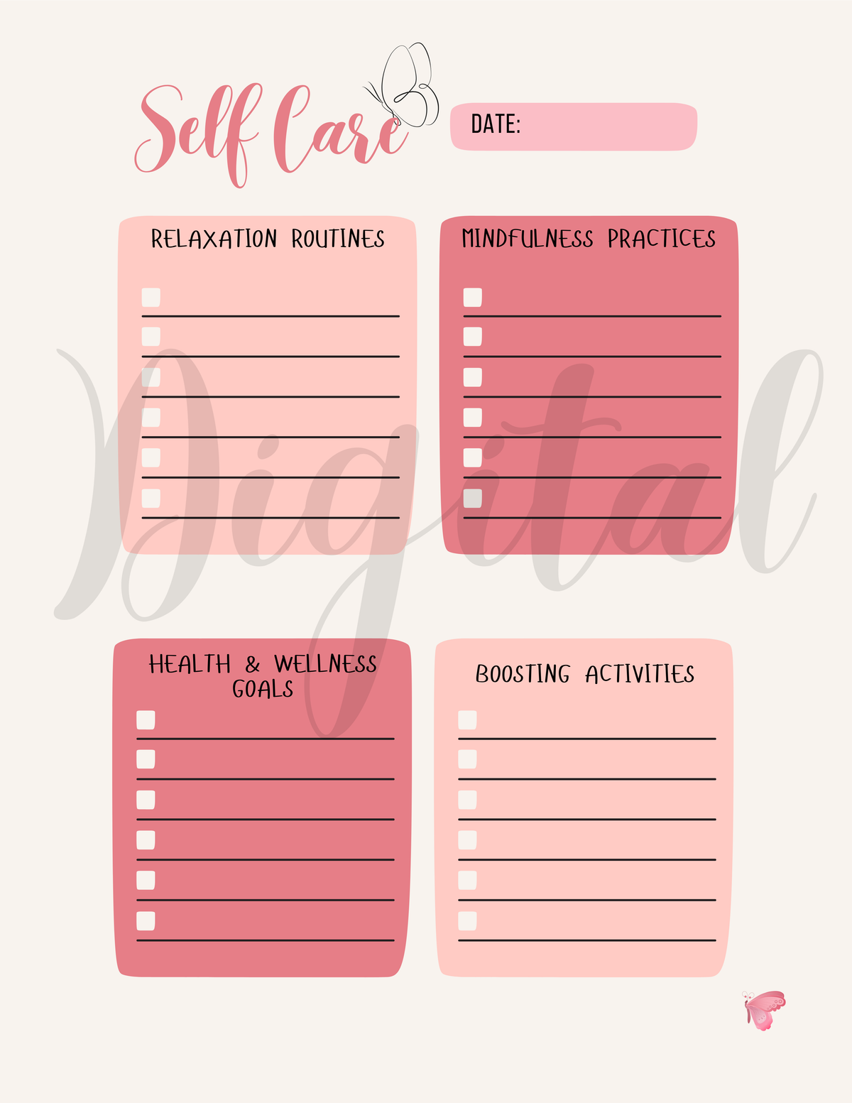 Daily Schedule Checklist: Blank To-Do List PDF |Printable Task Tracker: To-Do List for Productivity