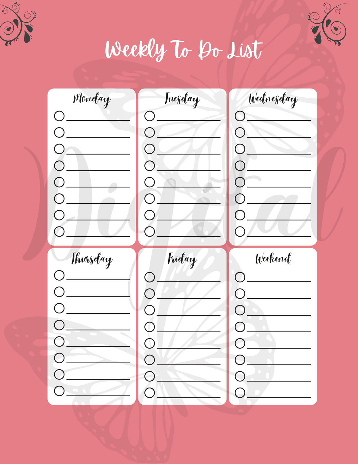 Daily Schedule Checklist: To-Do List |Printable Task Tracker: To-Do List for Productivity