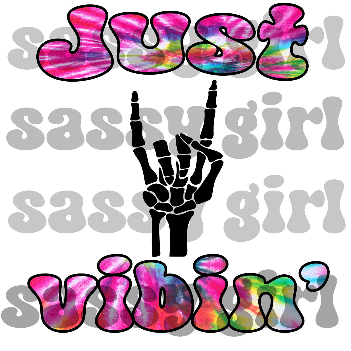 Just vibin' skull hand png - Sublimation digital download, Tye dye, Skeleton png, Savage png, Vibes PNG, Rock on skeleton png, Retro png