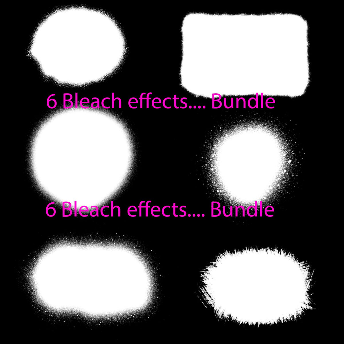 Bleach Effect Png Bundle, Bleach Splashes, Bleach Sublimation Designs For T-Shirts And Tumbler Wraps