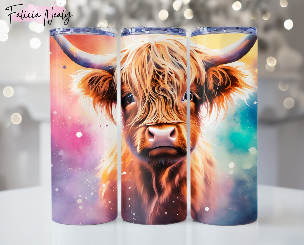 Highland Cow Sublimation Tumbler Bundle - 20oz Tumbler Designs - PNG - Skinny Tumbler - Cute Cow Designs - Cow Sublimation Design - Tumbler