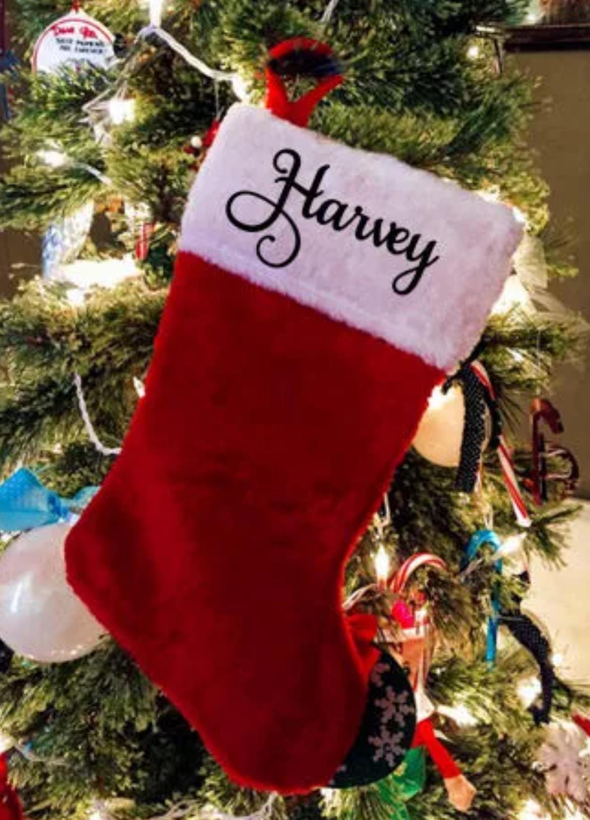 Personalized Christmas Stocking-Kids names-Customized Kids Stocking-Red Stockings-Hanging Stocking-Candy Holder-Gifts-Stocking Stuffer