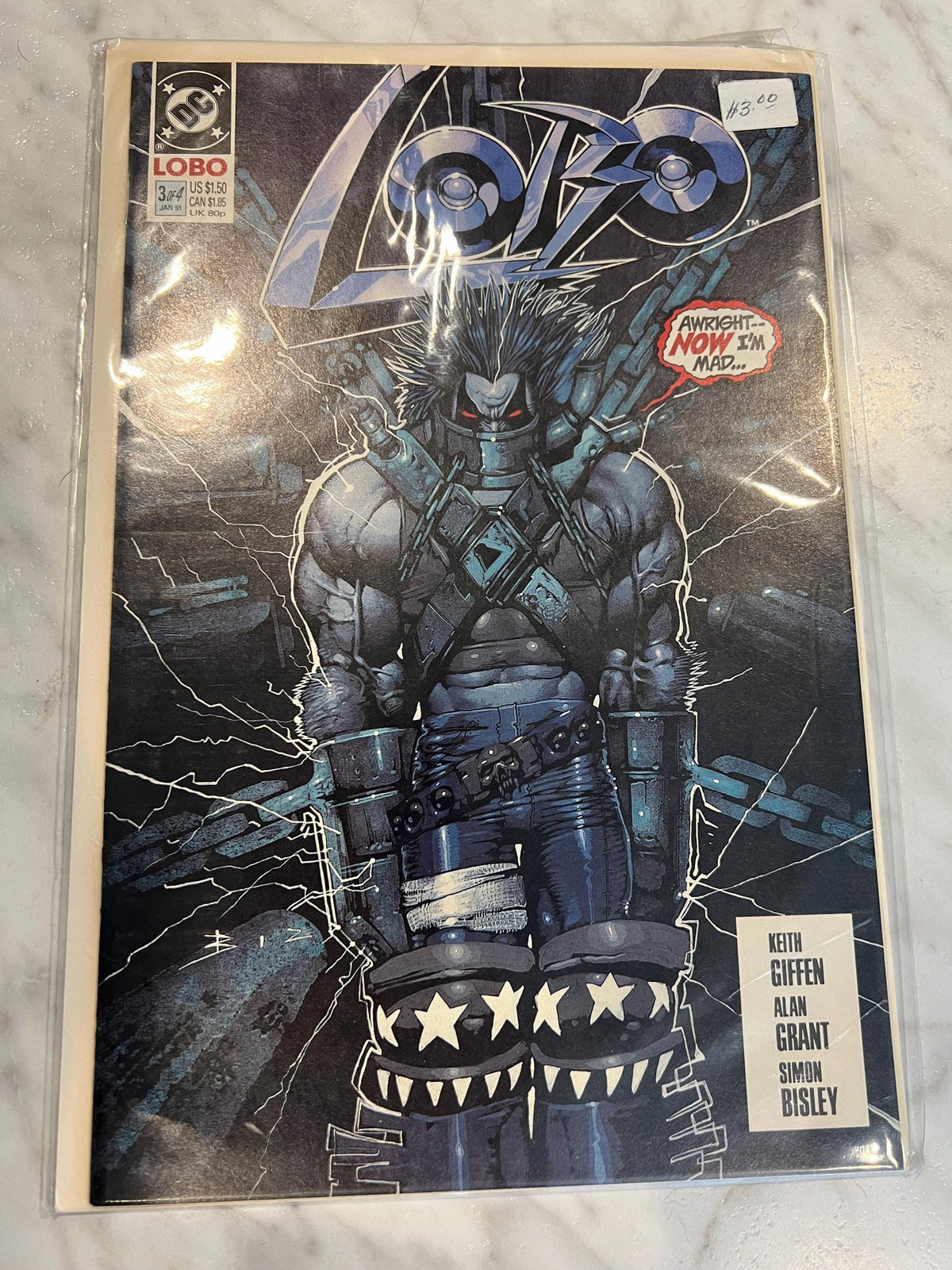 Lobo Comic Book 1991, DC, Vintage Comic book,  Number 3,