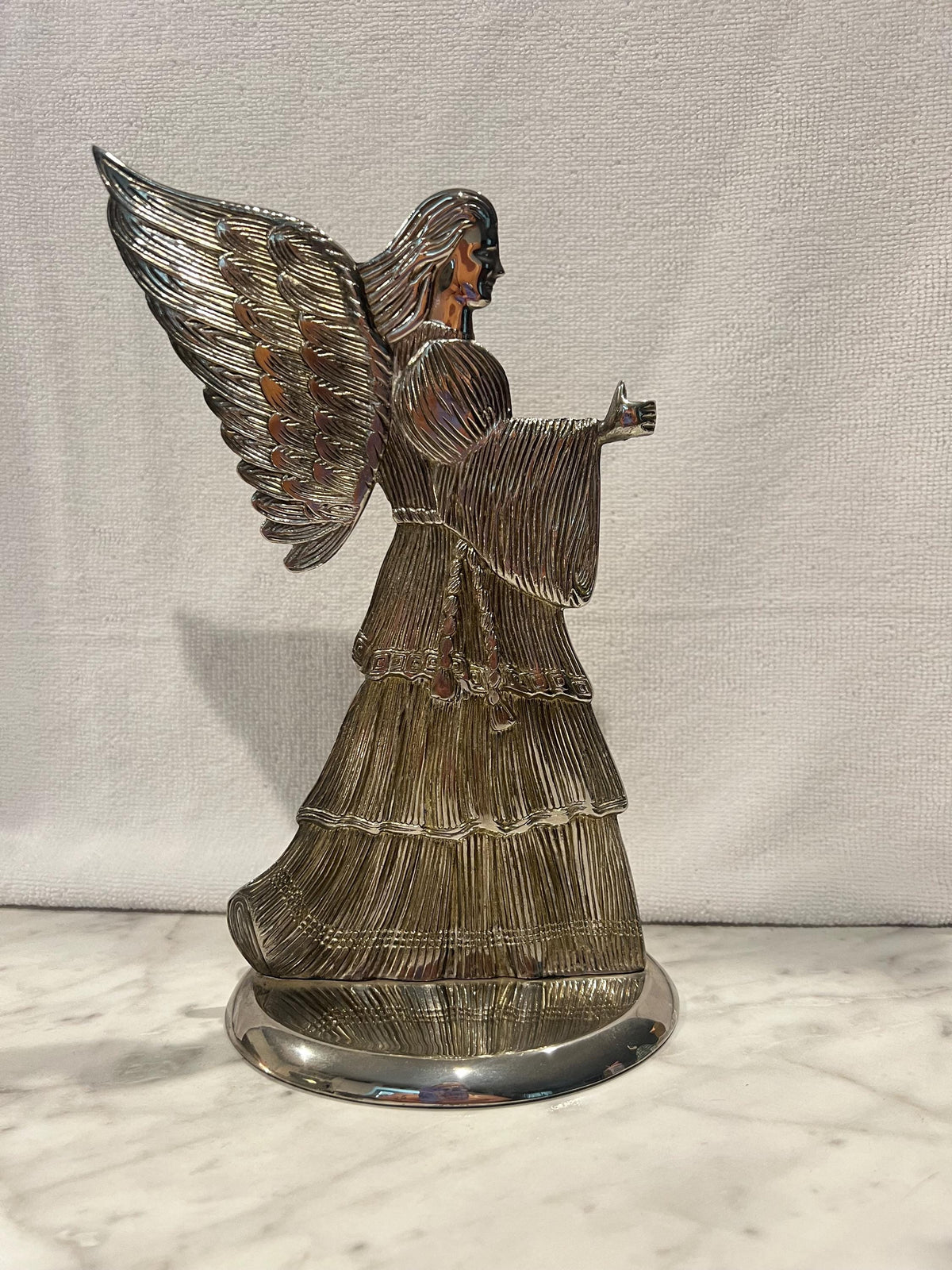 Vintage Christmas Angel, Candle holder, international Silver CO, 1994