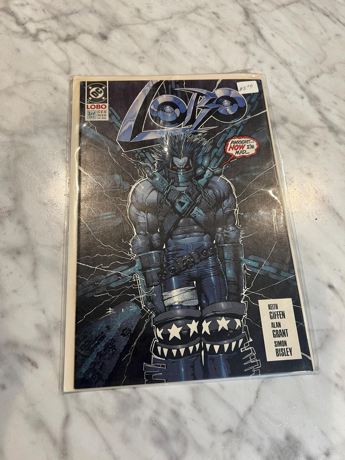 Lobo Comic Book 1991, DC, Vintage Comic book,  Number 3,